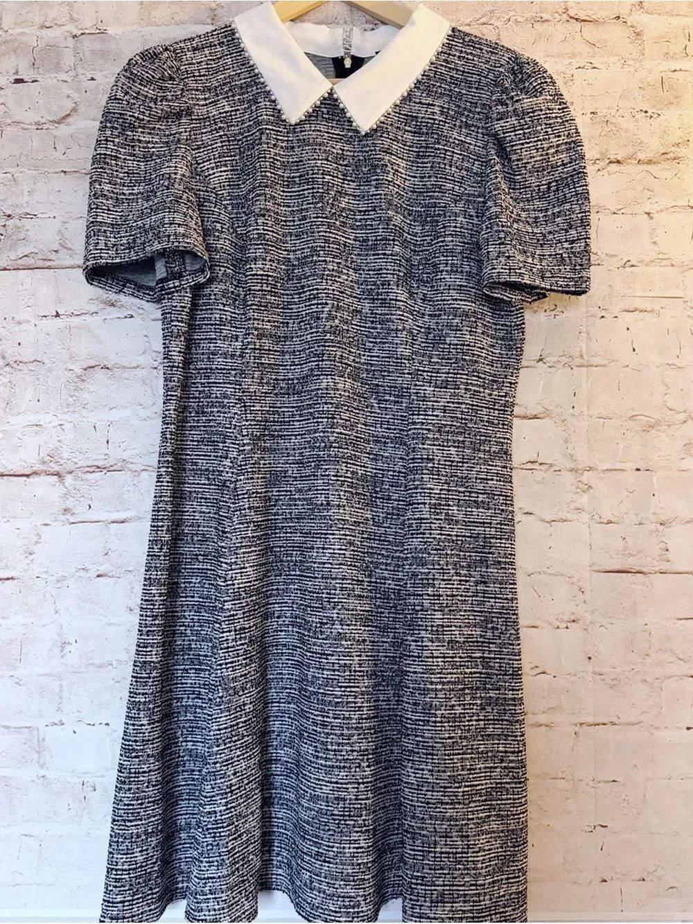 Karl Lagerfeld tweed pearl collar dress